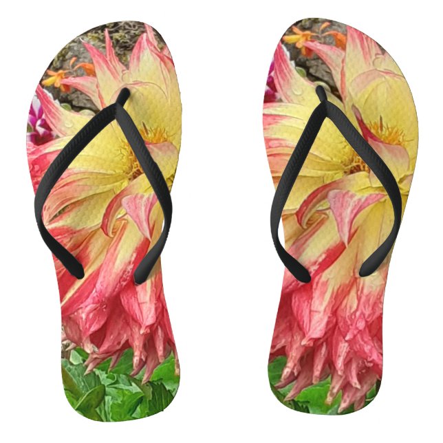 Chinelos Dália Rosa e Amarela  (Pé da cama)
