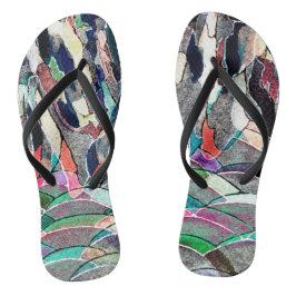 Chinelos de Abstrato de Arte Rocky Meadow Watercol