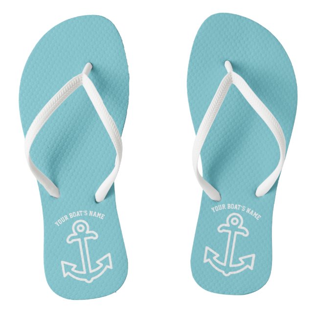 Chinelos de Âncora de Barcos Personalizados Aqua A (Pé da cama)