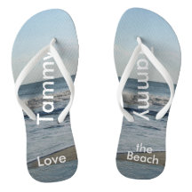 Chinelos de Areia de Praia de Nome Personalizado