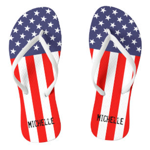 Chinelos de bandeira patriótica americana persona