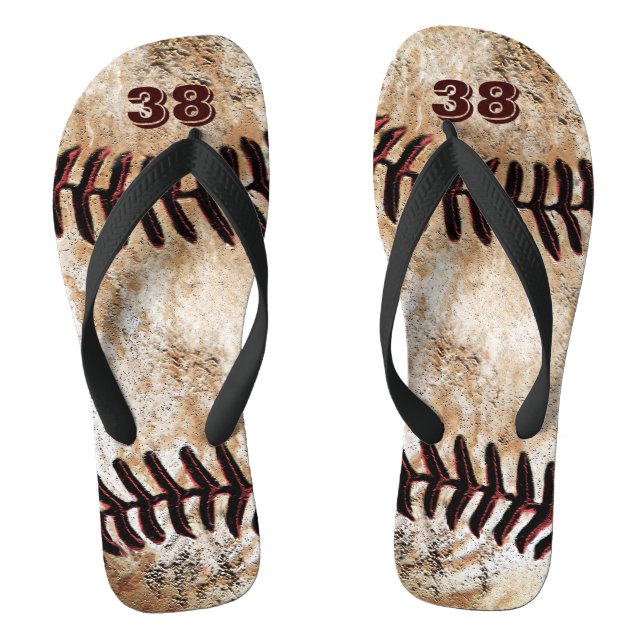 Chinelos de Baseball Sujos com o NÚMERO da sua Cam (Pé da cama)