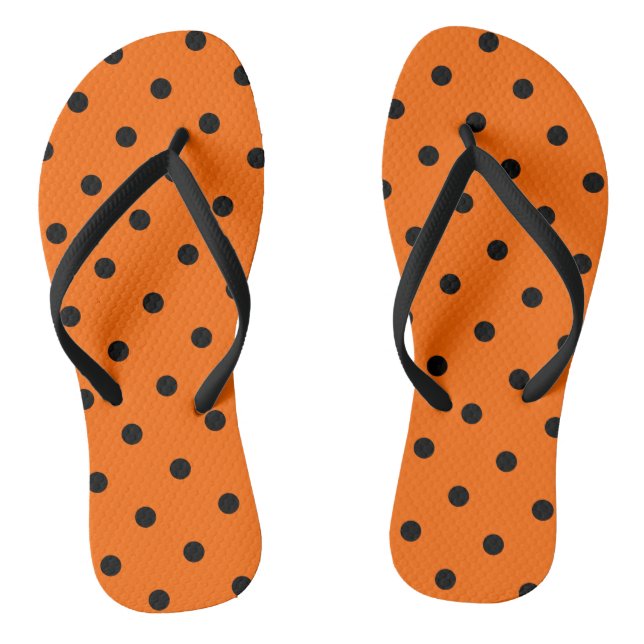 Chinelos de Bolinhas laranja/preto (Pé da cama)