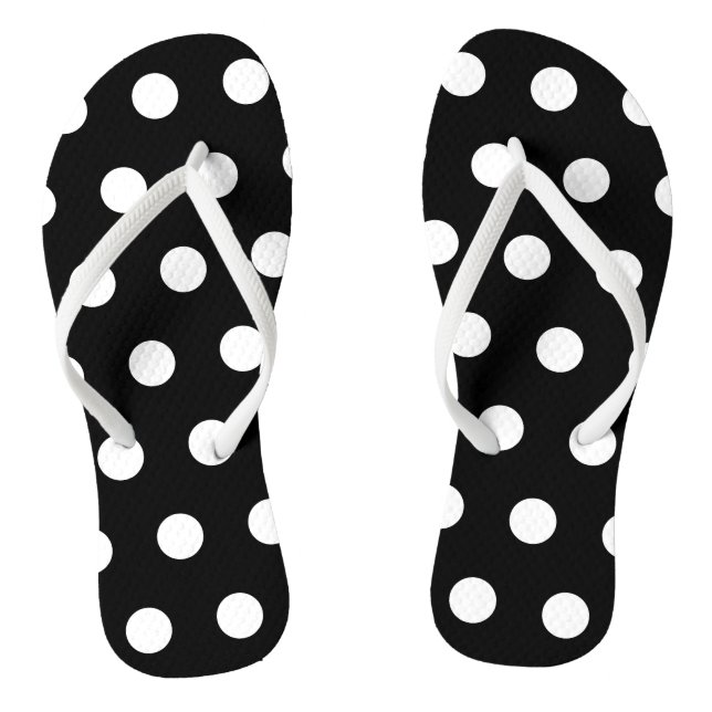 Chinelos de Bolinhas preto e branco (Pé da cama)