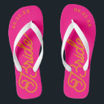 Chinelos de Casamento de Bridal, Personalizada, Co<br><div class="desc">Estes chinelos são perfeitos para a futura Sra.! Personalize com a data do casamento e as cores do casamento.</div>