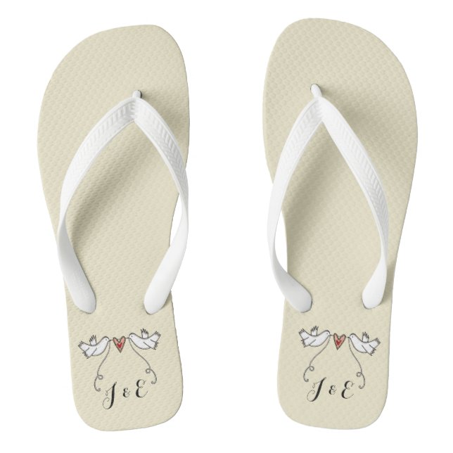 Chinelos de Casamento de Óculos Brancos Personaliz (Pé da cama)
