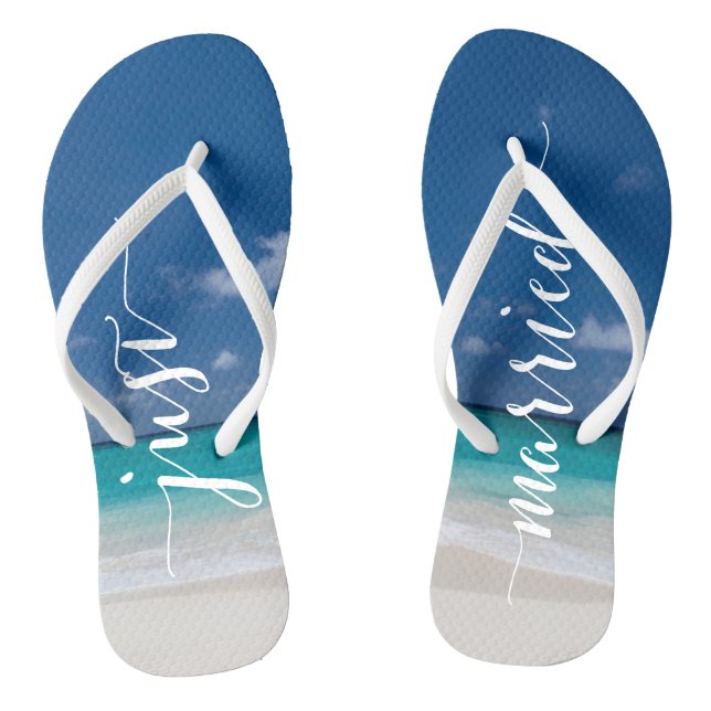 Chinelos de Casamento de Praia de recem casados Ca (Pé da cama)