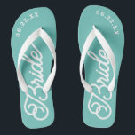 Chinelos de casamento personalizados para noivas m<br><div class="desc">Esses chinelos são perfeitos para a futura Sra.! Personalize com a data do seu casamento e as cores do casamento.</div>
