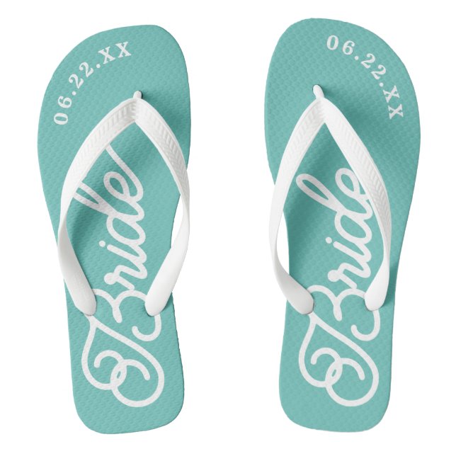 Chinelos de casamento personalizados para noivas m (Pé da cama)