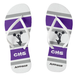 Chinelos de Cheerleader e roxo personalizados