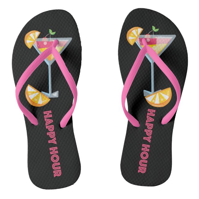 Chinelos de Cocktail de Verão de Feliz Hora (Pé da cama)