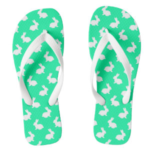 Chinelos de coelho verde menta