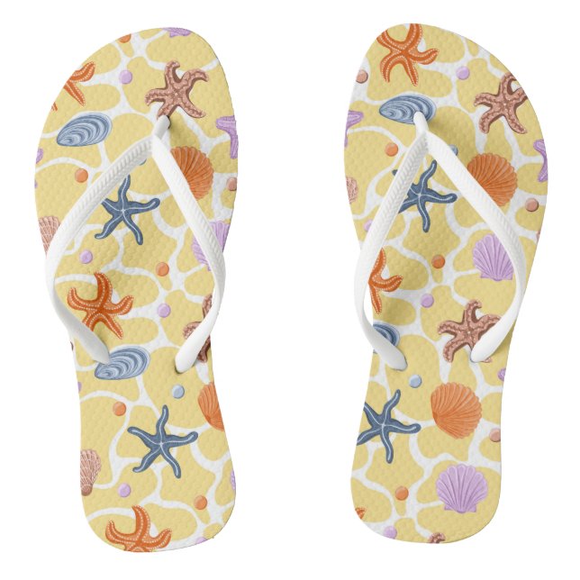 Chinelos de conchas de praia de verão (Pé da cama)