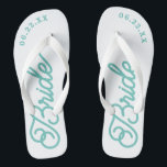 Chinelos de Cor de Casamento Personalizado Moderno<br><div class="desc">Estes chinelos são perfeitos para a futura Sra.! Personalize com a data do casamento e as cores do casamento.</div>