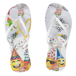 Chinelos de Dedo Feliz Natal Feliz Aniversário