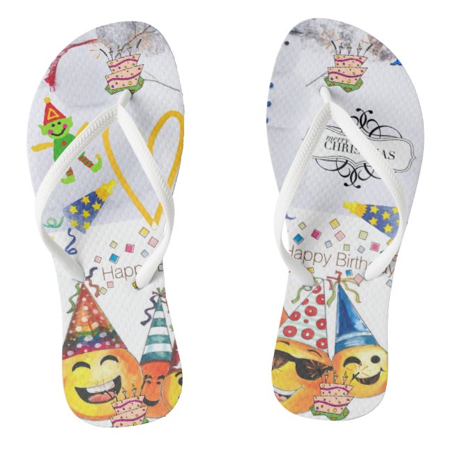 Chinelos de Dedo Feliz Natal Feliz Aniversário (Pé da cama)