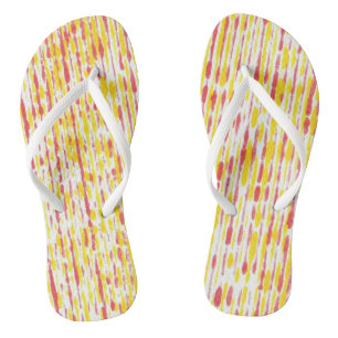 Chinelos de Dedo Laranja Branco Amarelo Listras Ch