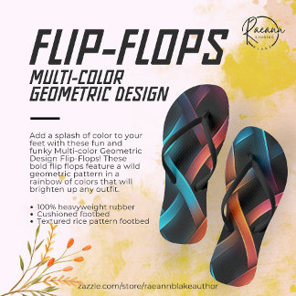 Chinelos de Dedos com Design Geométrico Multicolor