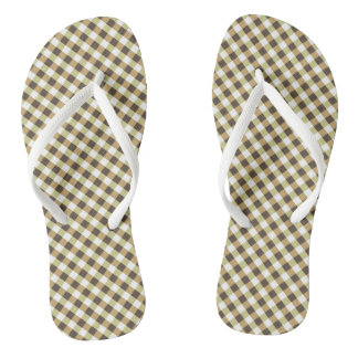 Chinelos de Design de Brown Gingham