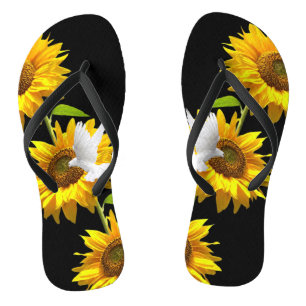 Chinelos de Dobras Florais de Girassol