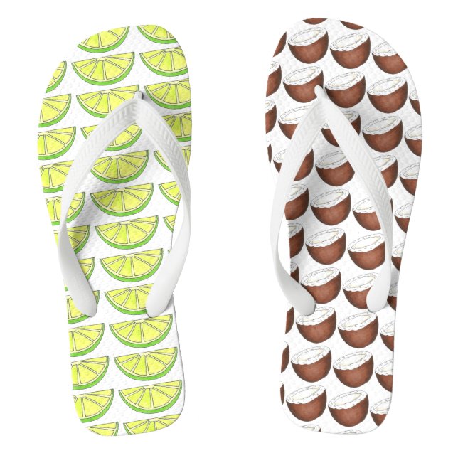 Chinelos de Frutas das ilhas tropicais de limão e  (Pé da cama)
