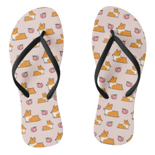 Chinelos de Imagem de Pêssego Corgi