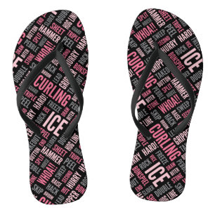 Chinelos de Lingo Curvados - Pretos e Rosa