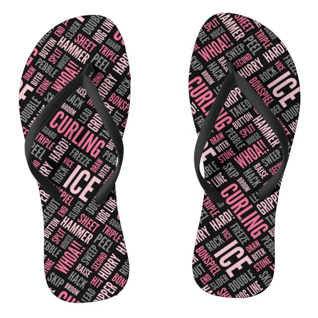 Chinelos de Lingo Curvados - Pretos e Rosa (Pé da cama)
