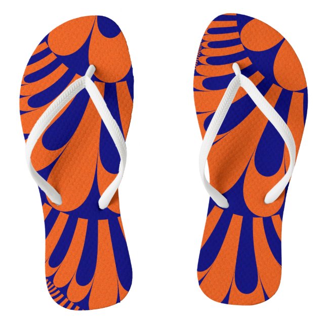 Chinelos de loop azuis laranja (Pé da cama)