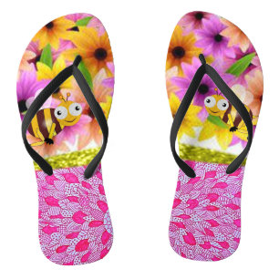 Chinelos de mamangabas de girassol