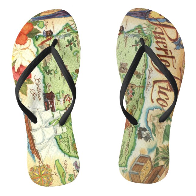 Chinelos de Mapa em Porto Rico (Pé da cama)