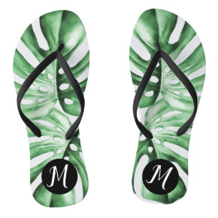 Chinelos de Monograma Tropical Monstera Leaf