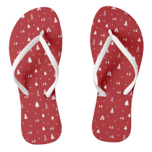 Chinelos de Natal e Flocos de Neve