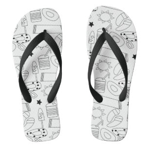 Chinelos de Nome Preto e Branco Tema de Verão Prai