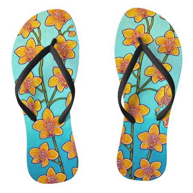 Chinelos de orquídea "Thin Strap" de Lisa Lorenz (Pé da cama)