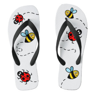 Chinelos de padrão Busy Bumblebee & Ladybird
