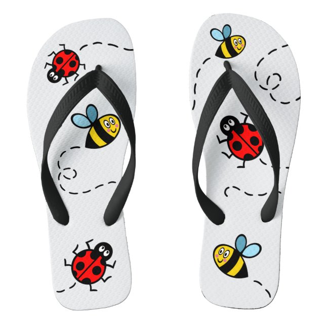 Chinelos de padrão Busy Bumblebee & Ladybird (Pé da cama)
