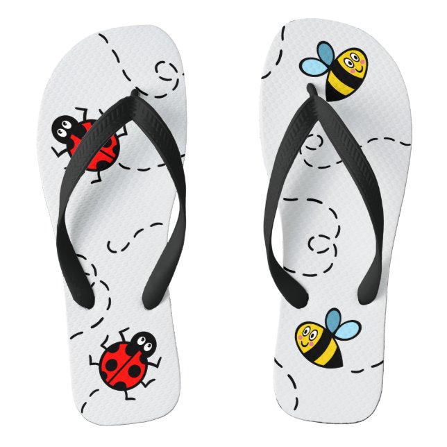 Chinelos de padrão Busy Bumblebee & Ladybird (Pé da cama)