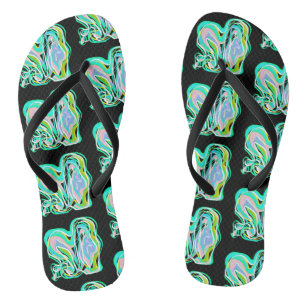 Chinelos de padrão de Abstrato de arte cor-de-ros