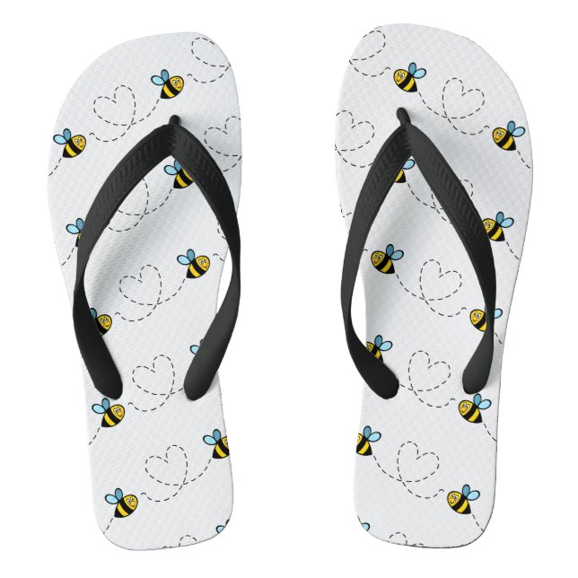 Chinelos de padrão de Bumblebee ocupados (Pé da cama)