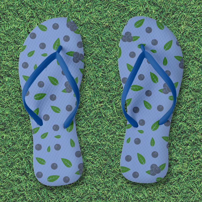 Chinelos de padrão de mirtilo (Blueberry Flip Flops)
