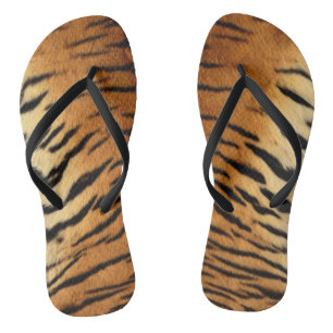 Chinelos de pele do Tiger Faux