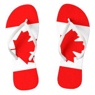 Chinelos de praia com bandeira canadense para home
