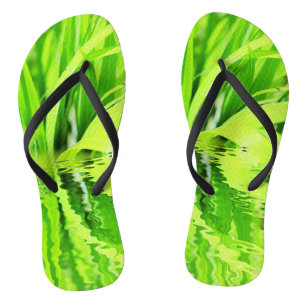 Chinelos de Reflexo de Grama Verde Super Positivos