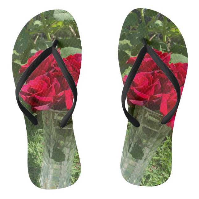 chinelos de rosa vermelha (Pé da cama)