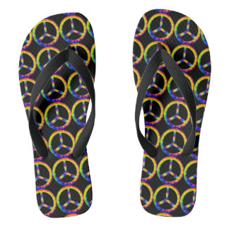 Chinelos de Símbolo da Paz Tie Dye