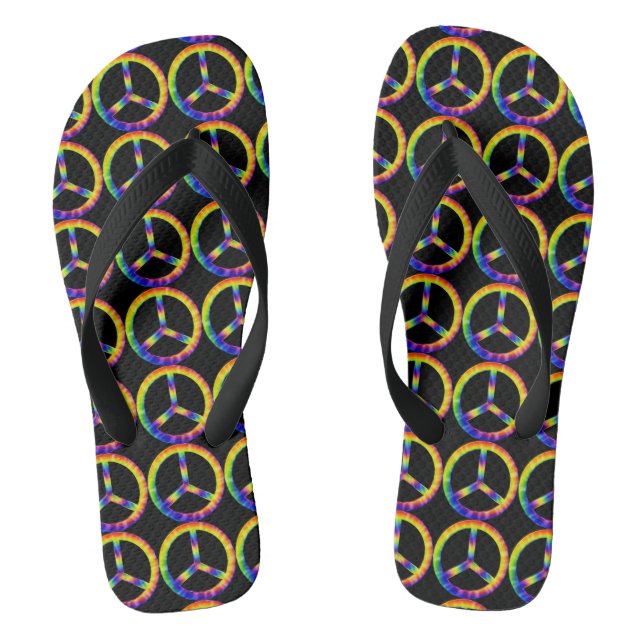 Chinelos de Símbolo da Paz Tie Dye (Pé da cama)