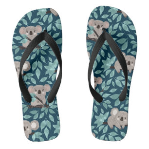 Chinelos de urso coala azul-turquesa