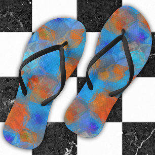 Chinelos de Verão de Abstrato de laranja azul
