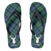 Deer Antlers Personalizou a Xadrez de Tartan Preto